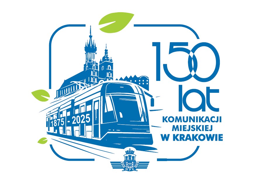 Logo MPK tramwaj i wieża Mariacka w Krakowie