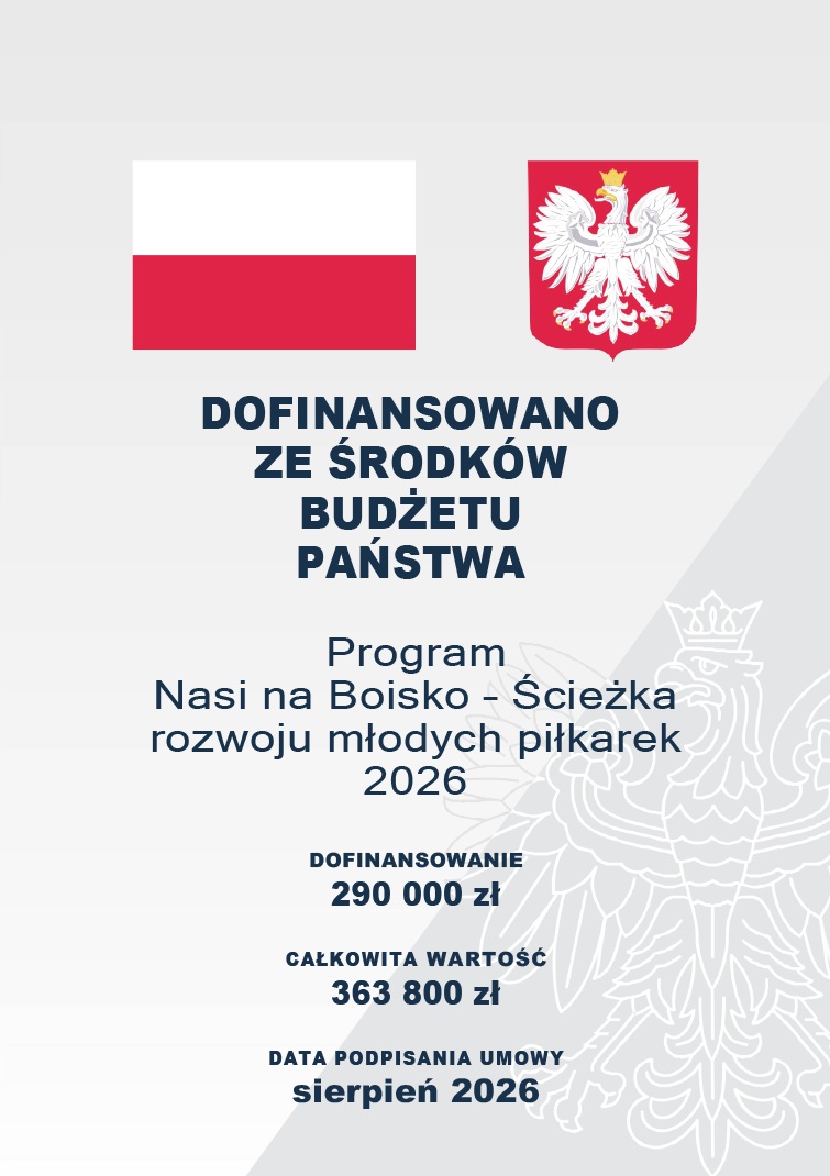 Plakat z informacją o otrzymanym dofinansowaniu z MSiT